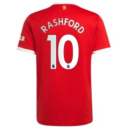 Camisola Manchester United Marcus Rashford 10 Equipamento Primeiro 2021-2022 Manga Curta